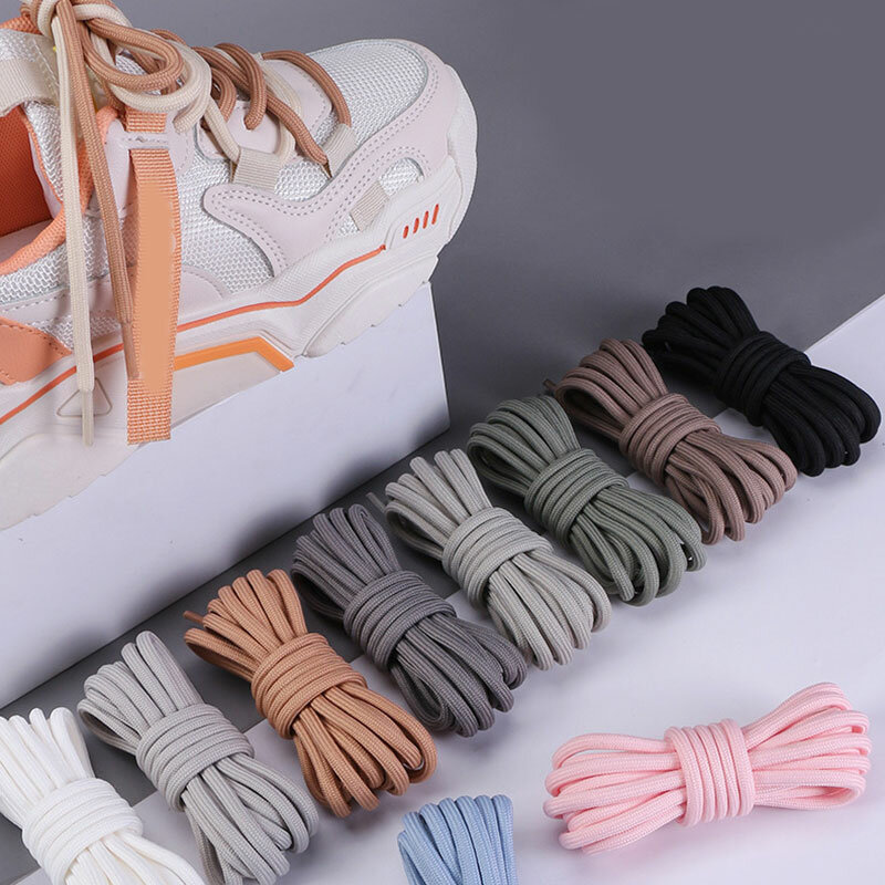 1 Pairs Casual Round Shoelaces Solid Color Sport Sneaker Shoelaces Unisex All-match Round Colorful Shoelaces Basketball Shoelace