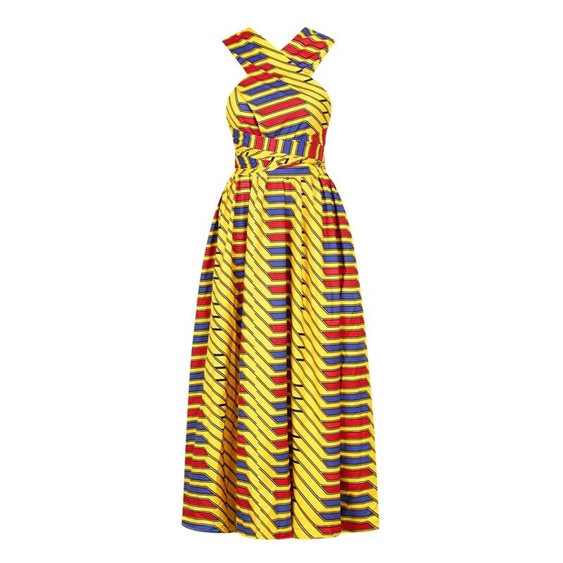 女性のためのエレガントなアフリカのロングドレス,花柄のダシキ,マキシ,包帯,夏のファッション,2021