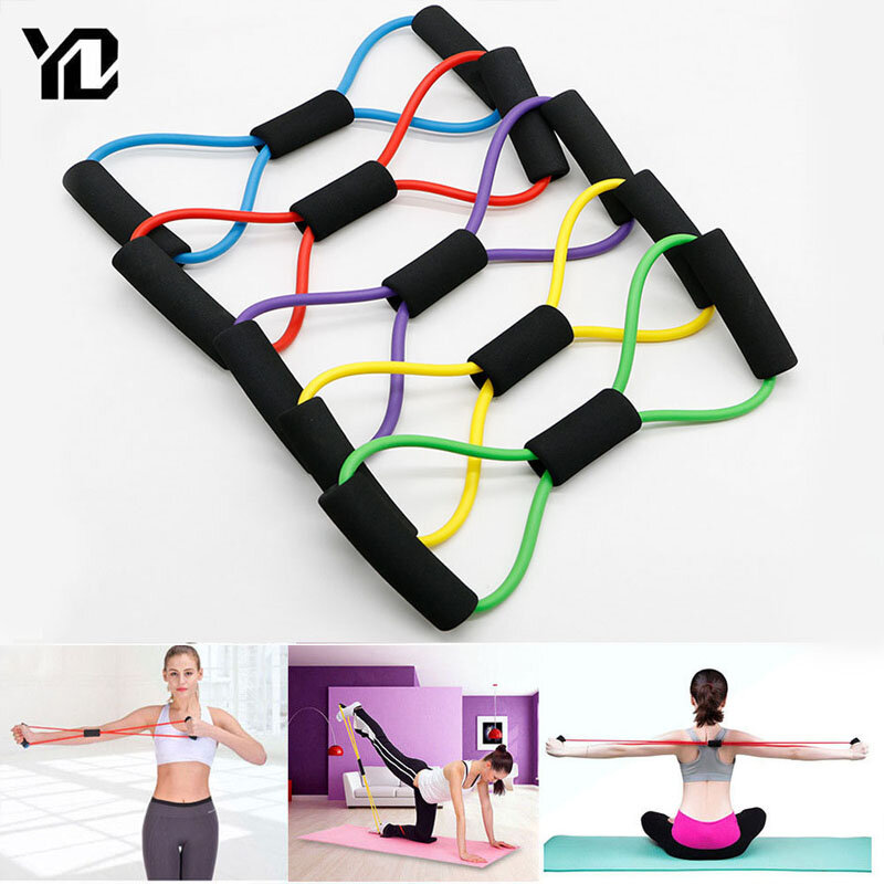 8 Woord Fitness Yoga Gom Weerstand Elastiekjes Fitness Elastische Band Fitness Apparatuur Expander Workout Gym Oefening Trein