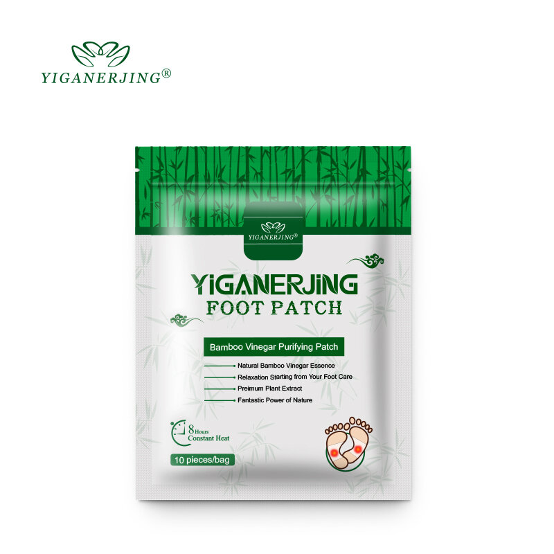 Yiganerjing-フットデトックスパッチ,10ピース/バッグ,毒素パッド,体,痩身,クレンジング,粘着性,睡眠を改善