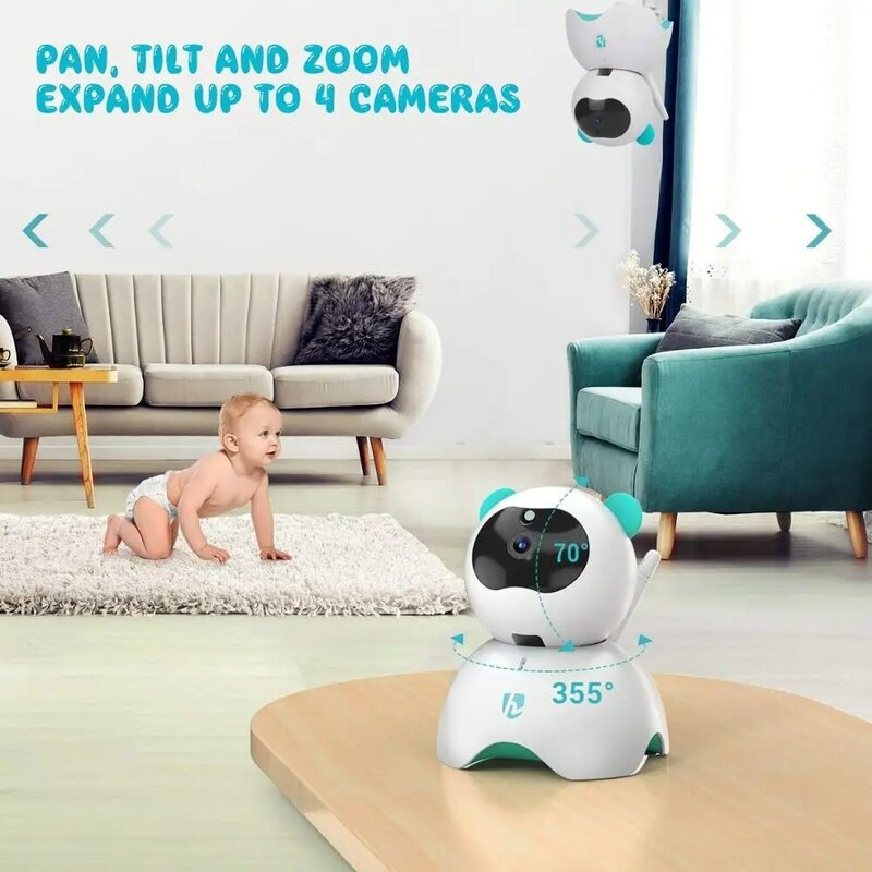 HeimVision-Monitor de bebé HM136 de 5,0 pulgadas, con cámara de vídeo inalámbrica, niñera, 720P, HD, seguridad, visión nocturna, temperatura, sueño