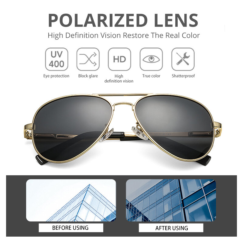 Pro Acme 3 Pilotos Clásicos Gafas De Sol Lentes Polarizadas 