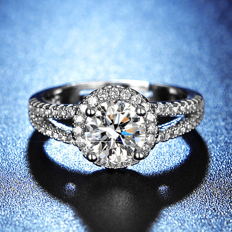 Sodrov prata esterlina anéis feminino jóias anel de noivado ajustável anel de casamento