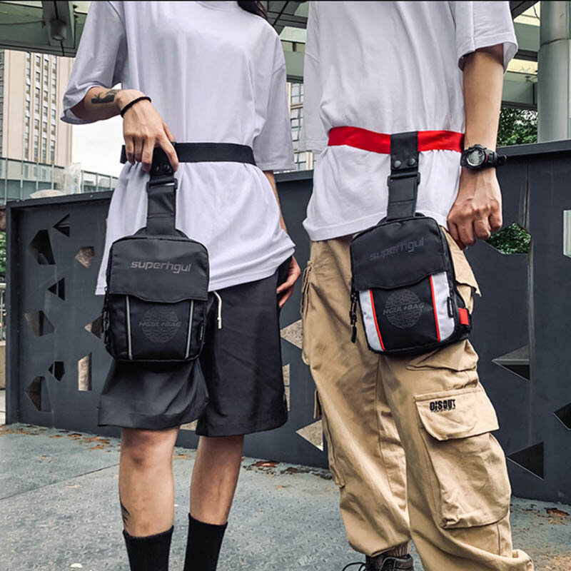 Riñonera de tendencia para amantes de los hombres y las mujeres, bolso deportivo para teléfono, monedero para correr, bolso de muslo para la noche, riñonera reflectante