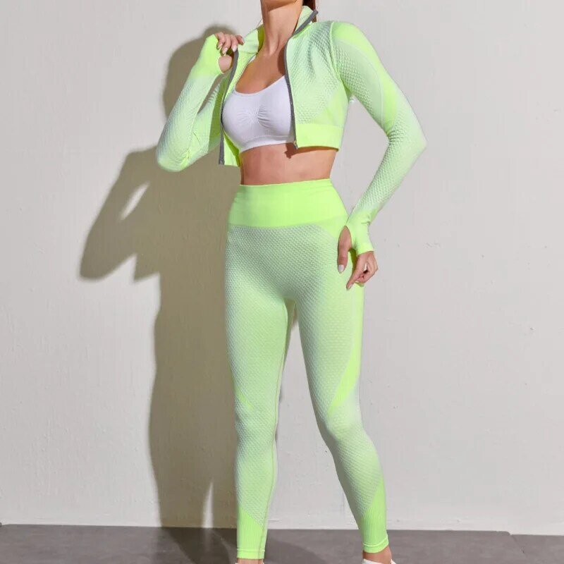 Vrouwen Gym Yoga Set Naadloze Fitness Running Sportkleding Hoge Taille Workout Yoga Leggings Trainingspakken Sport Past