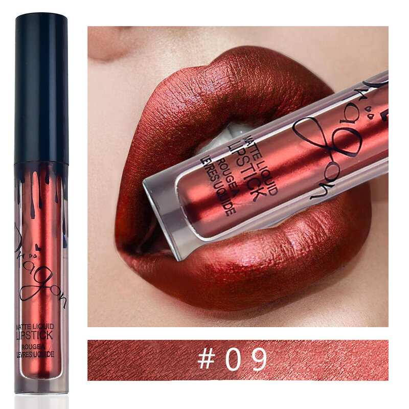 Rouge à lèvres liquide scintillant, longue durée, résistant à l'eau, brillant métallique, cosmétique de beauté, 1 pièce
