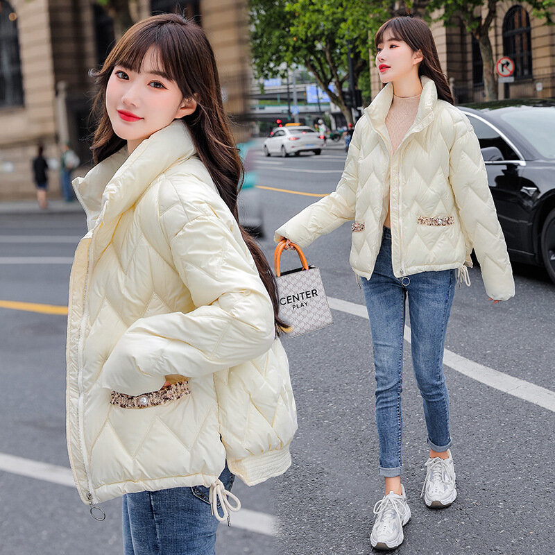 2021 zimowa damska kurtka puchowa krótka bawełniana kurtka damska odzież studencka katana nowa koreańska moda to Super rozmiar Instagram