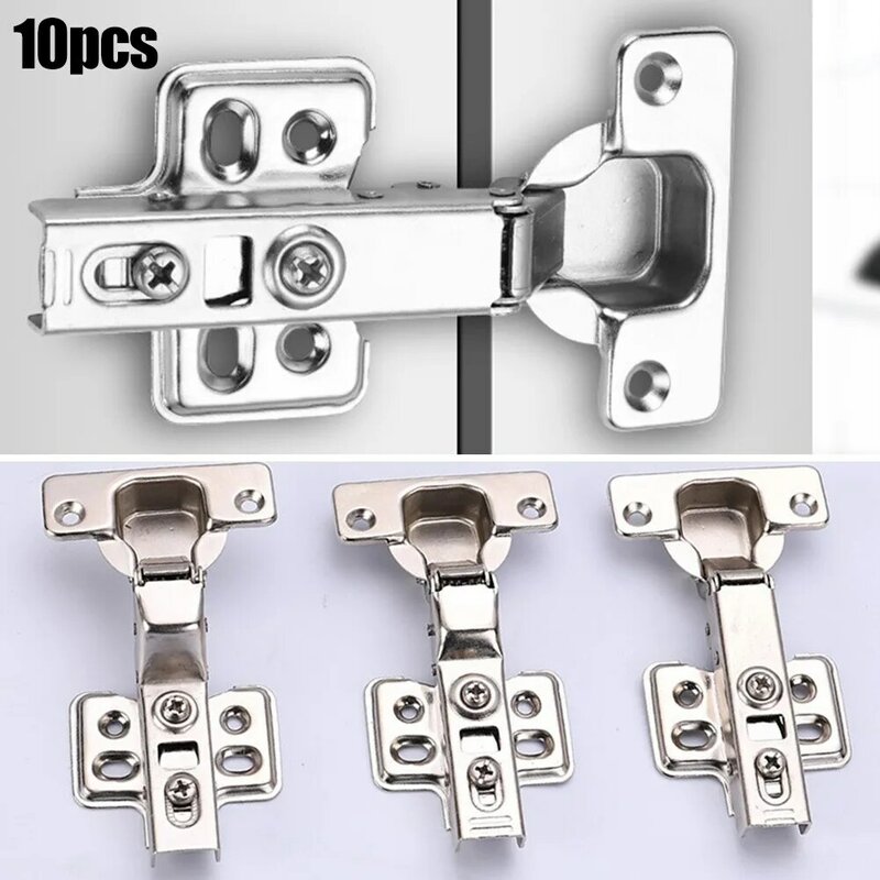 10 pçs serie dobradiça de aço inoxidável dobradiças de porta do armário hidráulico amortecedor macio fechar móveis armário cozinha