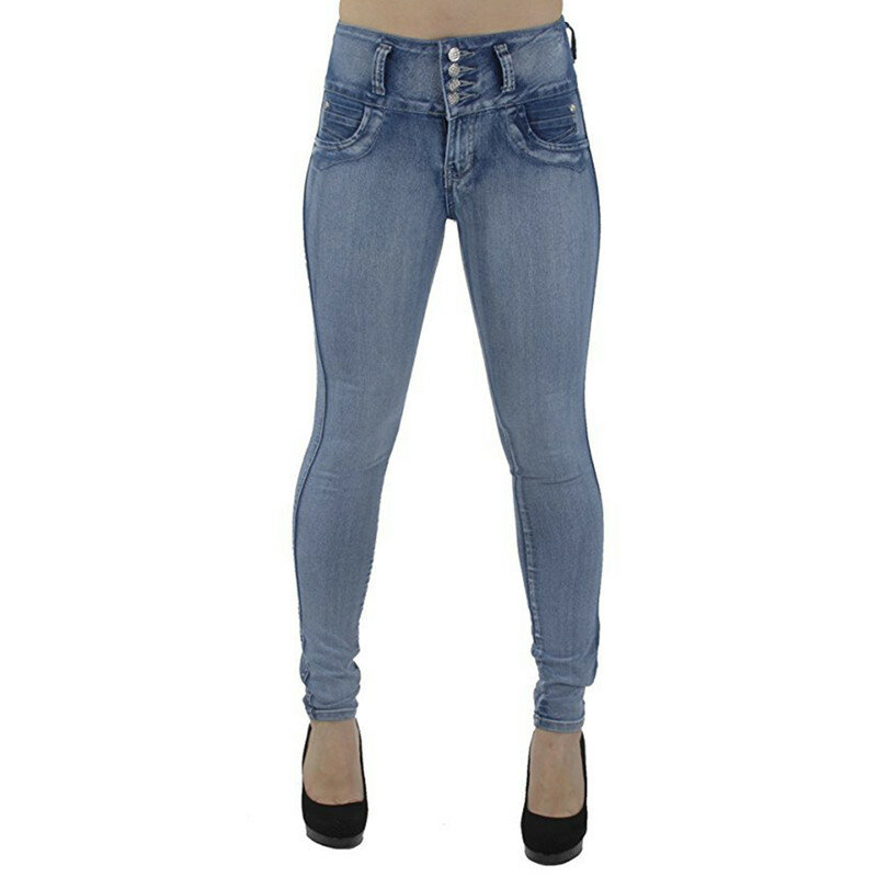 Женские джинсы с высокой талией, обтягивающие эластичные хлопковые брюки-карандаш с эффектом пуш-ап, женские джинсы из денима