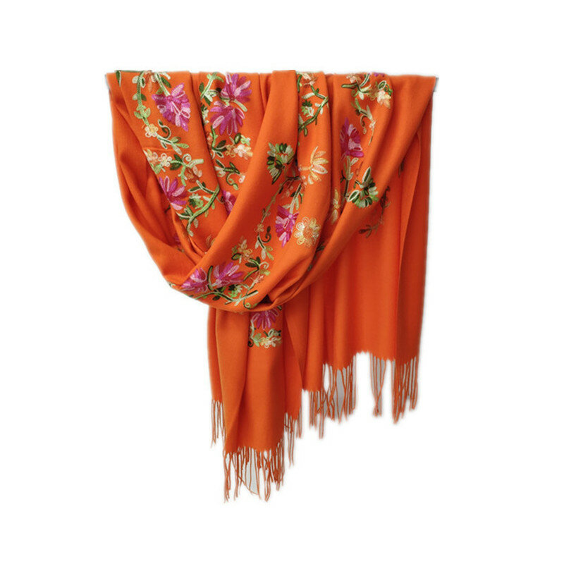 Bufanda de Cachemira bordada para mujer, Pashmina gruesa y cálida de lujo, chal de invierno, a la moda, 2020