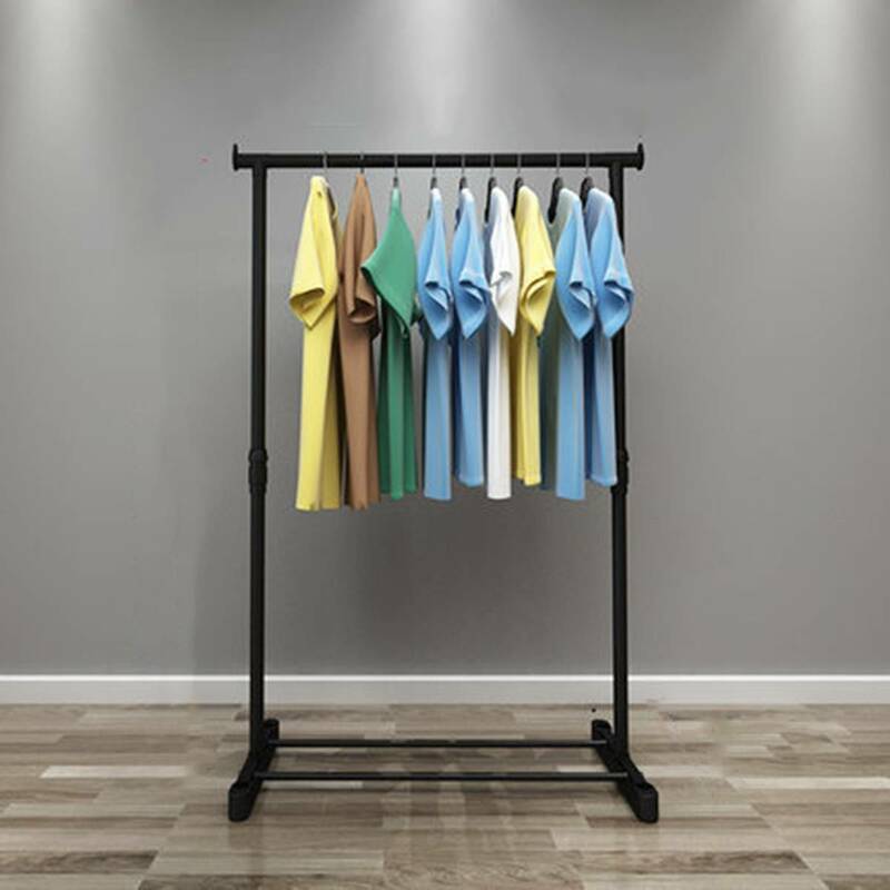 4 Styles Coat Rack Metal Simple Assembly Removable Wheeled Bedroom Clothes Hanger Drying Furniture Clothes Hanger Stand Black