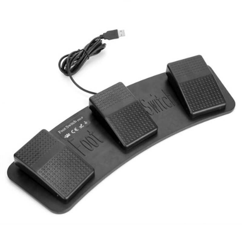 Fs3-P Usb Triple Foot Switch Pedal Control Keyboard Mouse 3 Pedals Simulate Any Key On Keyboard Combination Key Hid Usb Switch