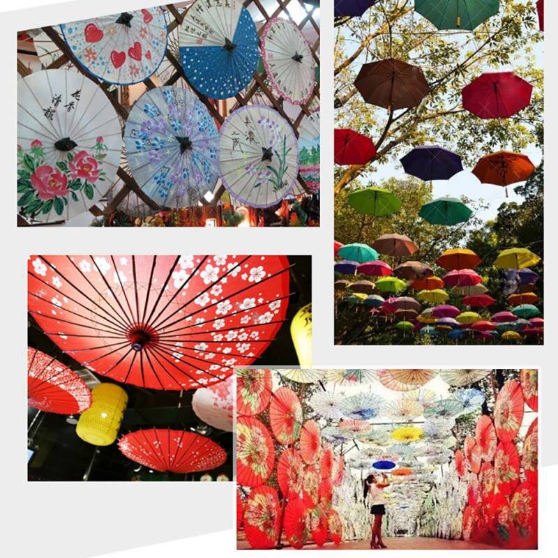 Paraguas de tela de poliéster para actuación de baile, accesorios de decoración para el hogar, S-51227 de colores, papel de aceite, pájaros, boda