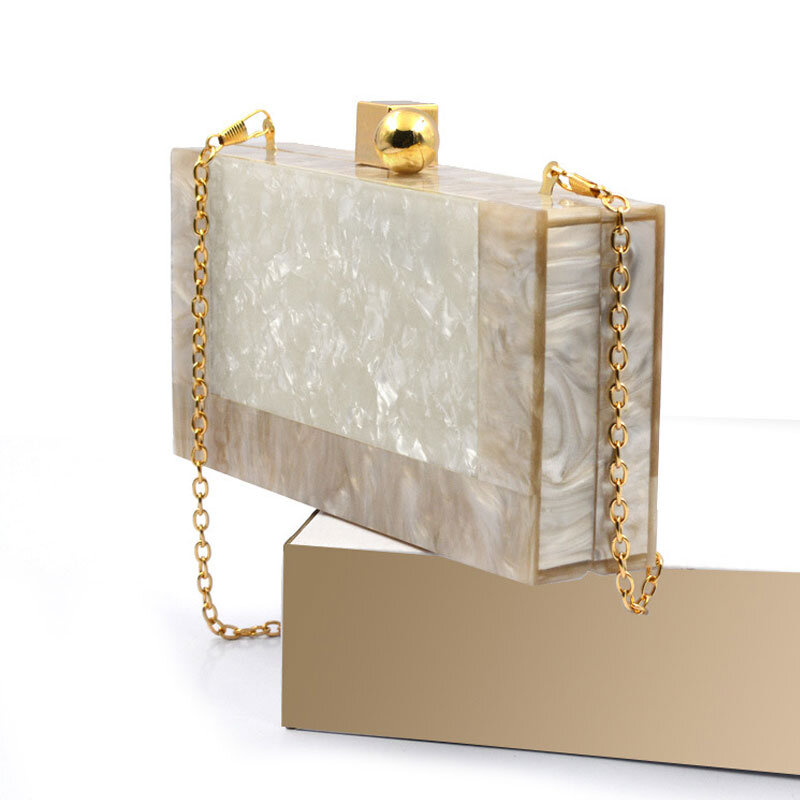 Новая акриловая модная женская сумка-клатч YoReAi с золотой цепочкой, женская вечерняя сумочка для вечерние ного ужина, сумки-мессенджеры чере...