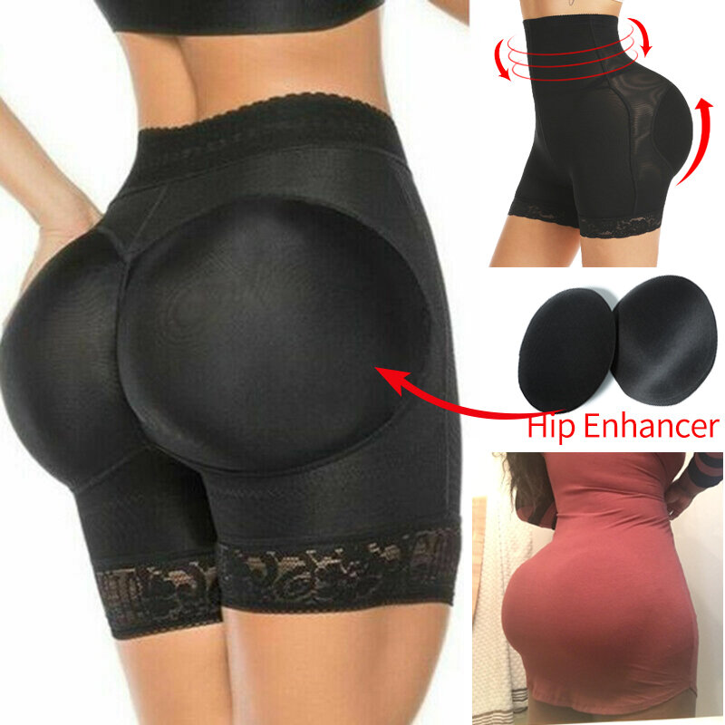 Frauen Gepolsterte Shapewear Hüfte Enhancer Shorts Hohe Taille Körper Shaper Gesäß Pad Höschen Butt Heber Booty Taille Trainer Control