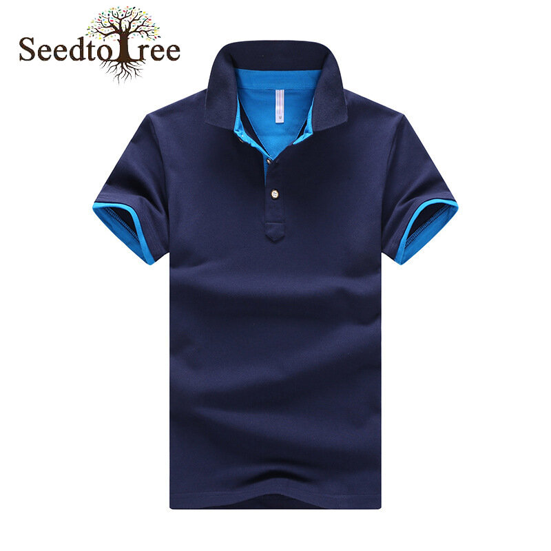 Sommer Einfarbig männer Polo-Shirt Große Größe Revers Kurzarm Dünnes T-shirt