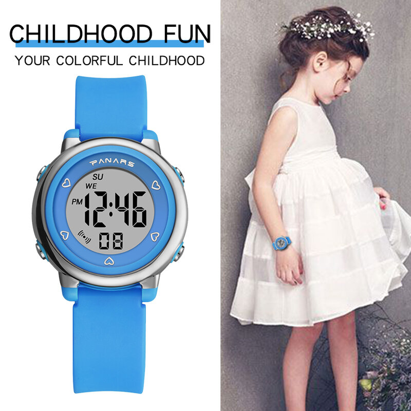 Zegarki dziecięce 50m wodoodporny sportowy zegarek terenowy dla dzieci zegarek dziewczęcy chłopcy Led cyfrowe zegarki dla dzieci Montre Enfant