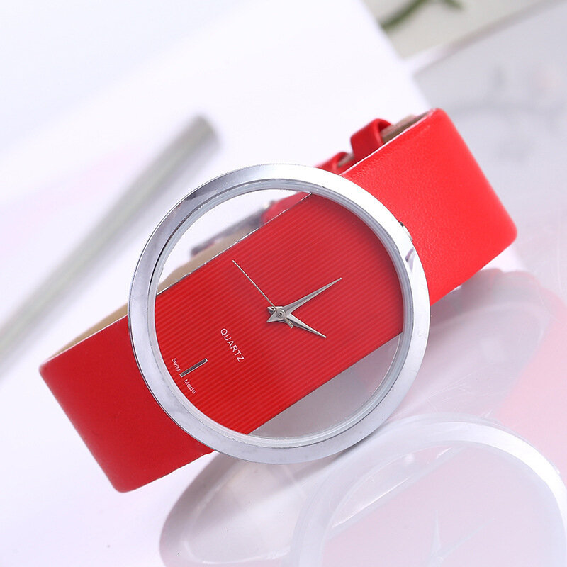Hoge Kwaliteit Luxe Creative Hollow Fashion Quartz Horloge Voor Vrouwen Lederen Band Dames Polshorloge Relojes Geschenken Drop Shipping
