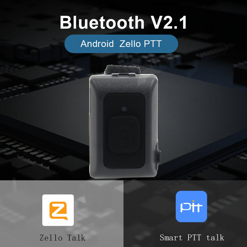 Pengontrol PTT Bluetooth Nirkabel Tombol Walkie Talkie Bebas Genggam untuk Ponsel Android IOS Ponsel Energi Rendah untuk Pekerjaan Zello