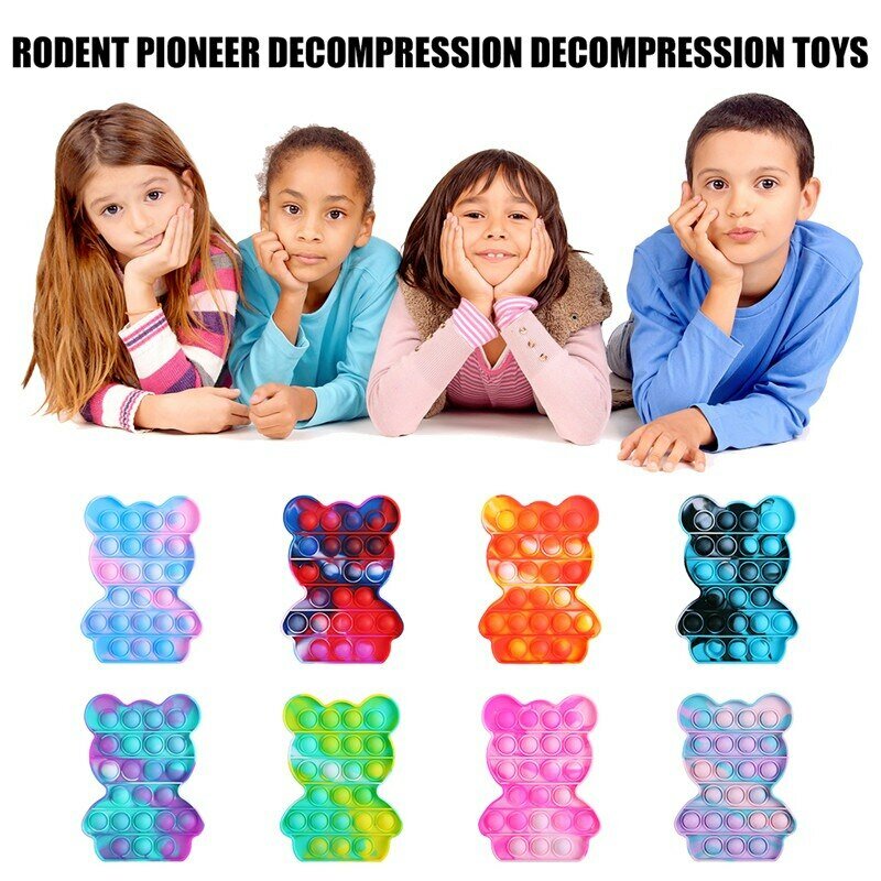 Rainbow Bubble Fidget Kids Toy Sensory Autisim Special Need Its Anti-stress Stress Relief Squishy Fidget Toy For Kids