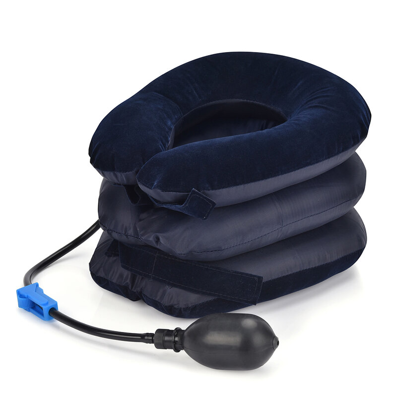 Растягиватель для шеи, Ортопедическая подушка для снятия боли, 1 труба, для дома, синий, коричневый