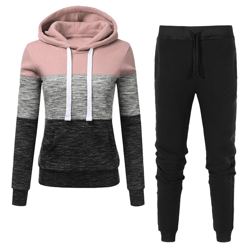 Winter Lässige Frauen 2 Stück Set Hoodies + Hosen Sportwear frauen Sport Anzug Mit Kapuze Sweatshirt Set Weibliche Kleidung