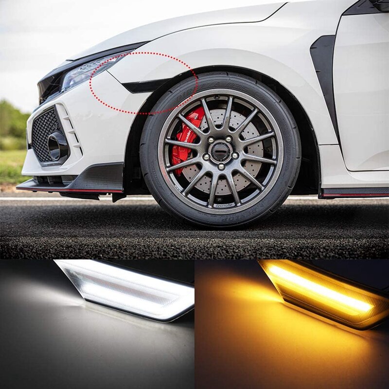 Car Sidemarker Lamps Front Side Marker Light Kit Turn Signal Light for Honda Civic 10Th 2016-Up