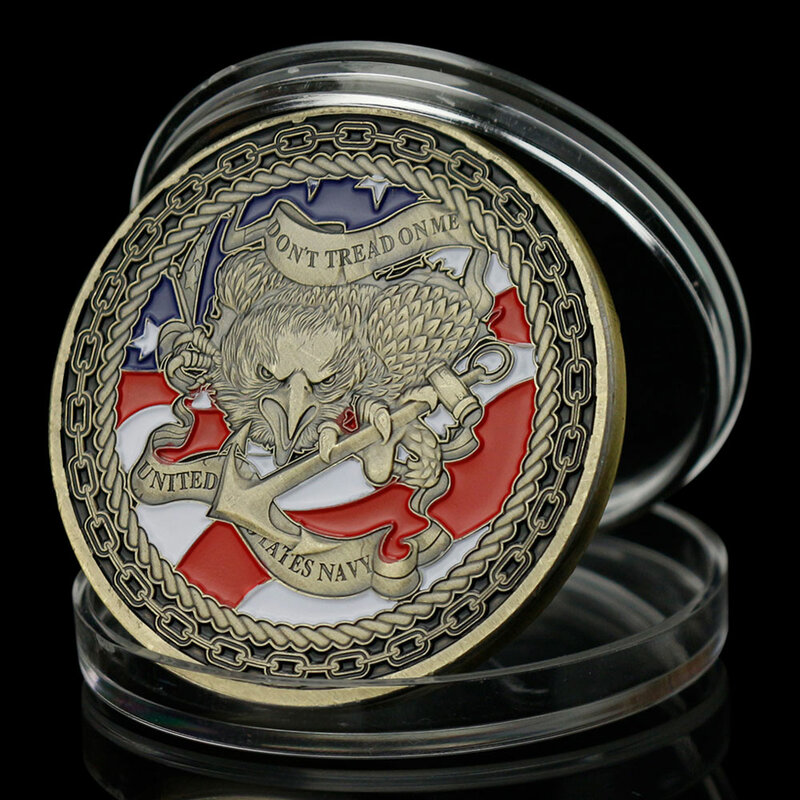 United States Navy Chiefs Souvenir Dont Tread on Me Collectible Gift Challenge Coin Collection Copper Plated Commemorative Coin