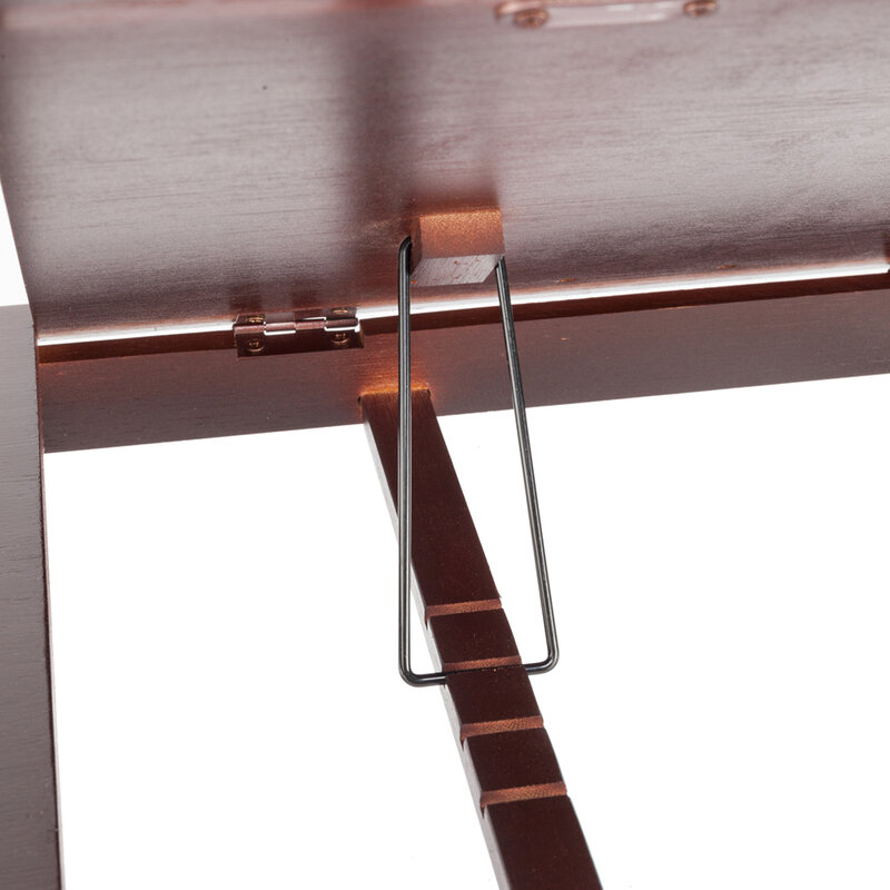 Bandeja de escritorio de bambú ajustable, diseño retro liso, café oscuro