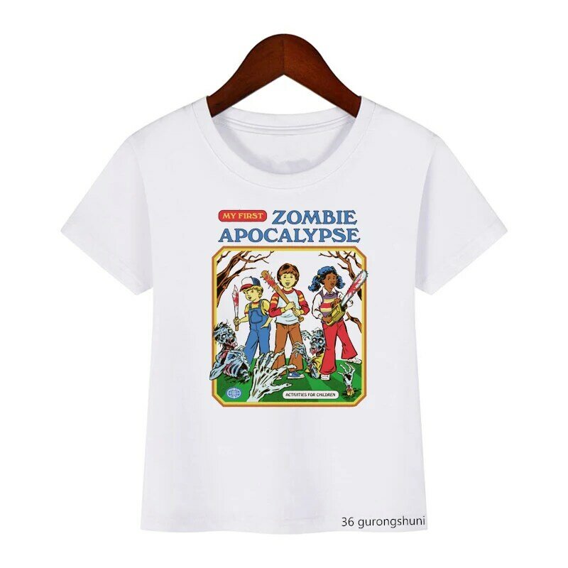 Camiseta con estampado de dibujos animados para niño y niña, ropa informal de verano para niño y niña