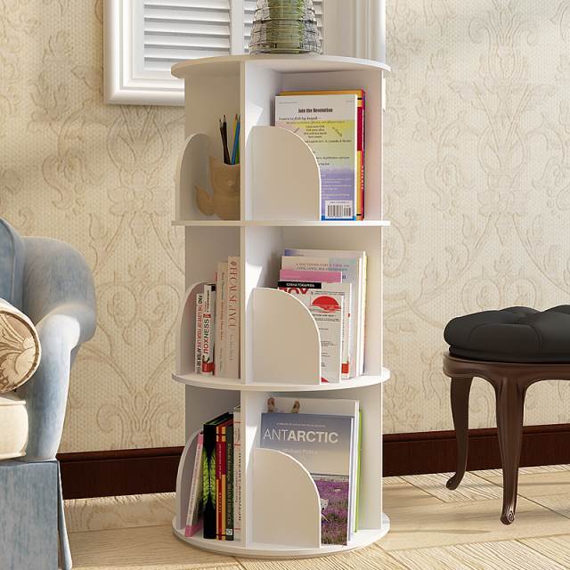 Creative Revolving Bookshelf, Simple Modern Floor Bookshelf, Bedroom Office, Primary School Student's Economic Simple Storage Ra