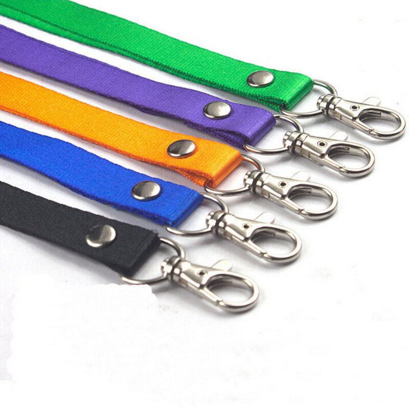 Cordones gruesos de Color puro para llaves, tarjeta de identificación, correas para teléfono móvil, soporte para insignia USB, cordón para colgar, 1 unidad