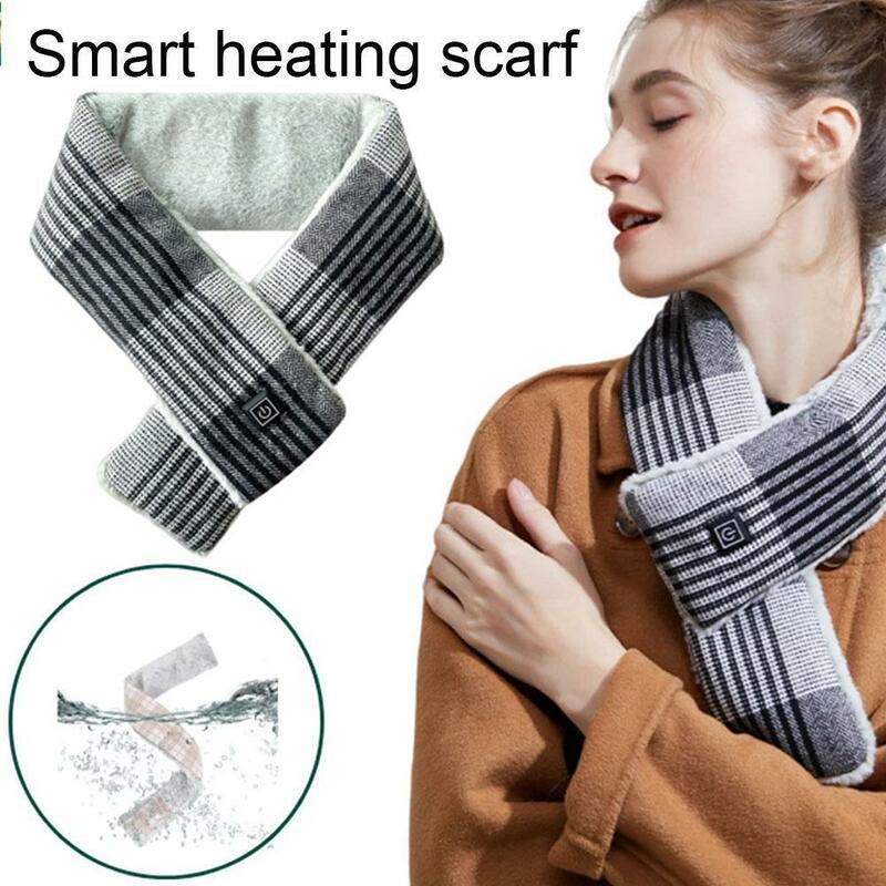 Зимний теплый шарф с имитацией кроличьего меха, перезаряжаемый через USB шейный воротник, защита от протекания, можно мыть напрямую