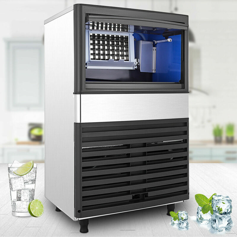 VEVOR Ice Cube Maker Machine Stainless Steel with Storage Capacity Multi-Functional Automatic Control Panel for Commercial Home
