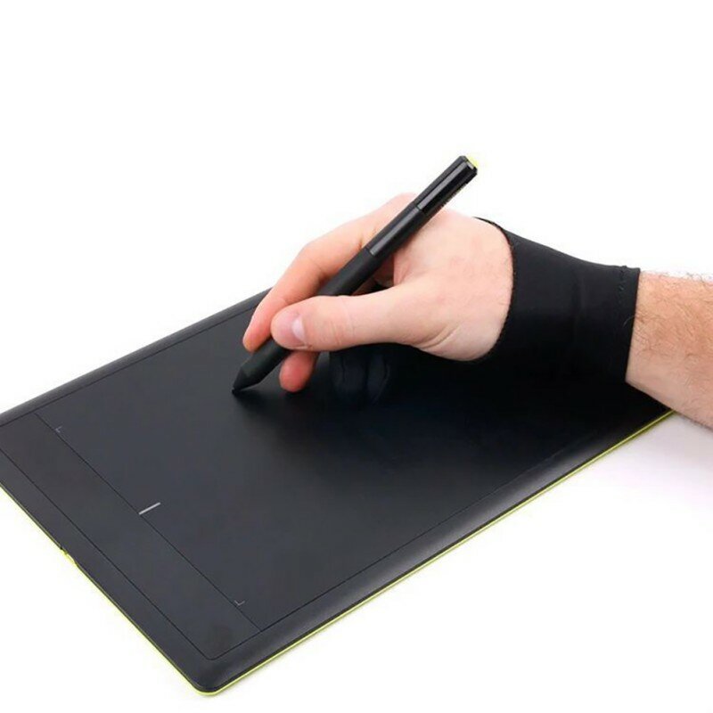 1 pçs artista desenho luva para qualquer gráfico desenho mesa 2 dedo anti-incrustação tanto para a direita e esquerda mão desenho luvas
