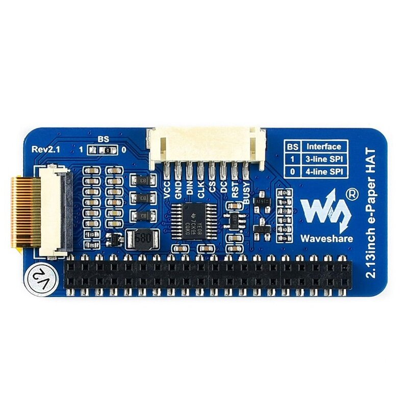 Waveshare 2.13インチ電子ペーパー帽子、250X122、2.13インチ電子インクディスプレイraspberrypiため2B/3B/ゼロ/ゼロspiサポート
