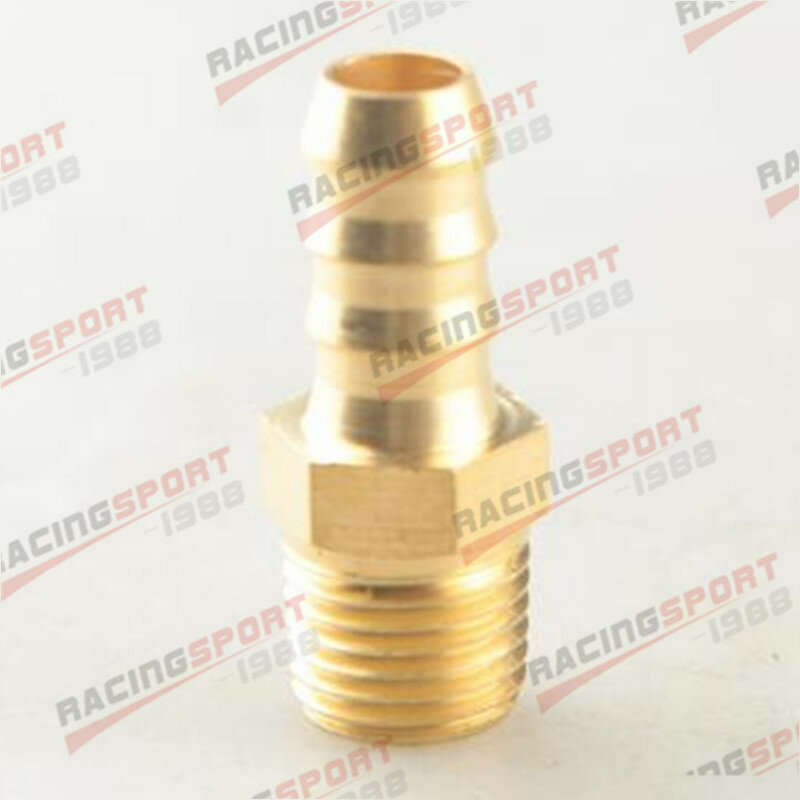 5pcs Brass 3/8" Male Hose Barbs to 1/4" NPT Thread Fuel Oil Fitting Adapter