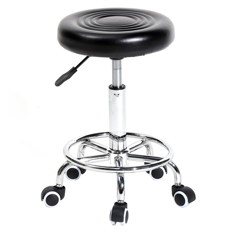 Cadeira redonda ajustável de múltiplos propósitos que desenha o tamborete do giro do rolamento com rodas e estofamento macio para tamboretes da barra do escritório moderno