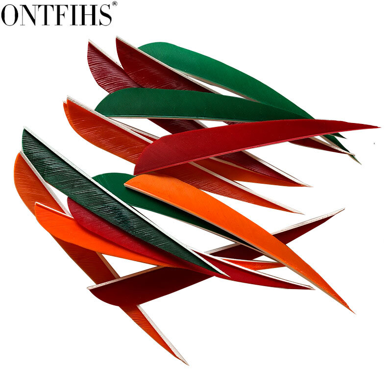 100 Pcs ONTFIHS 5นิ้ว Arrow Feathers หยด Fletching Parabloic จริงตุรกี Plume อุปกรณ์ยิงธนูการล่าสัตว์