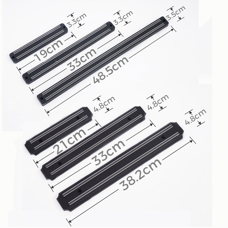 EBUYBEST-soporte magnético para cuchillos, soporte de pared de plástico ABS negro para Cuchillo de Metal de acero inoxidable, porta cuchillos de cocina magnéticos