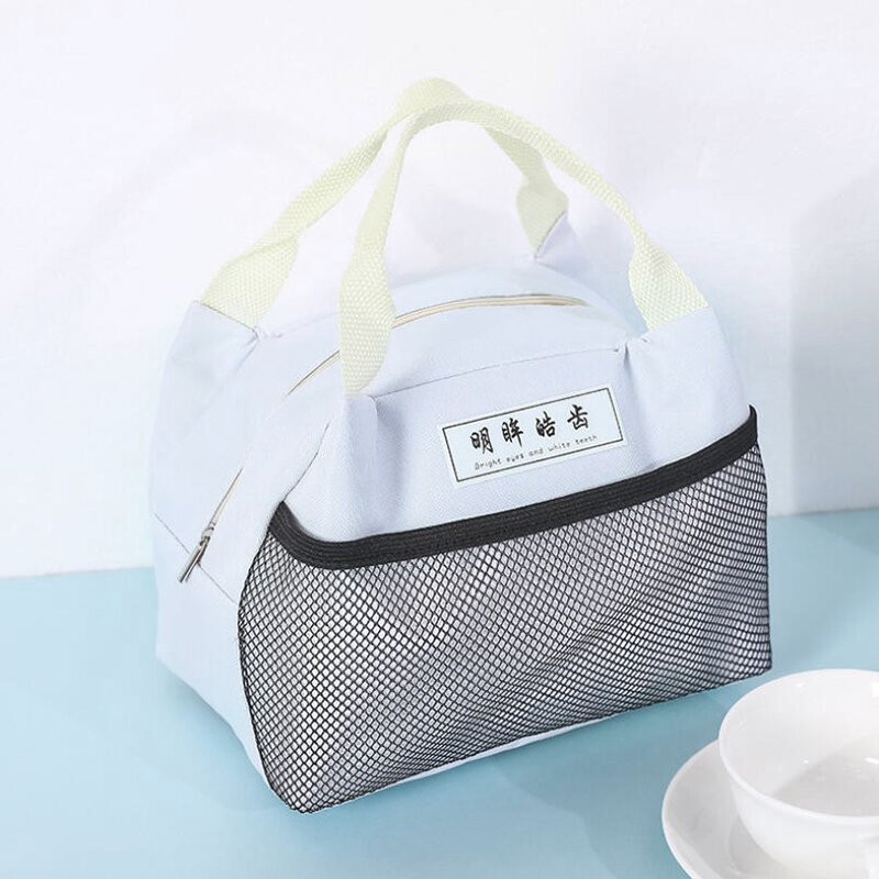 Sólido reutilizável lancheira tote saco comida térmica isolado almoço sacos de mercearia bolsa para mulheres dos homens crianças trabalho escola piquenique acampamento