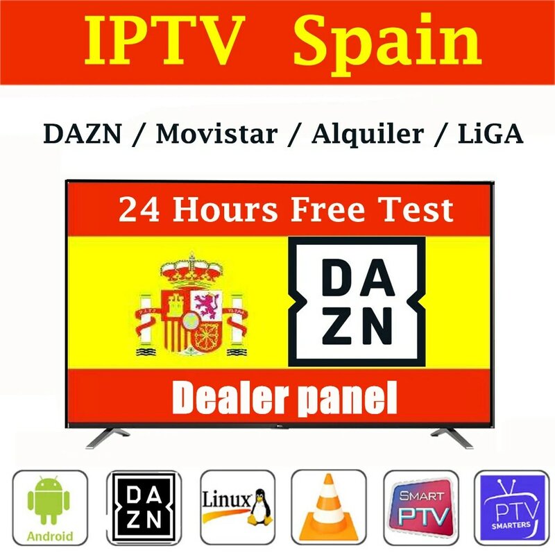 뜨거운 판매 유럽 IPTV 스페인 스웨덴 아랍어 그리스 포르투갈 M3U 목록 스마트 TV 독일 네덜란드 벨기에 캐나다 미국 24 시간 무료 테스트