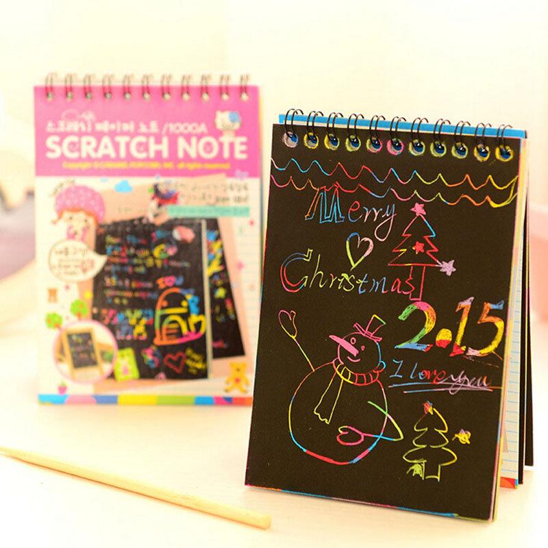 14x10cm Cardboard Creative DIY Draw Sketch Notes For Kids Toy Notebook School Supplies