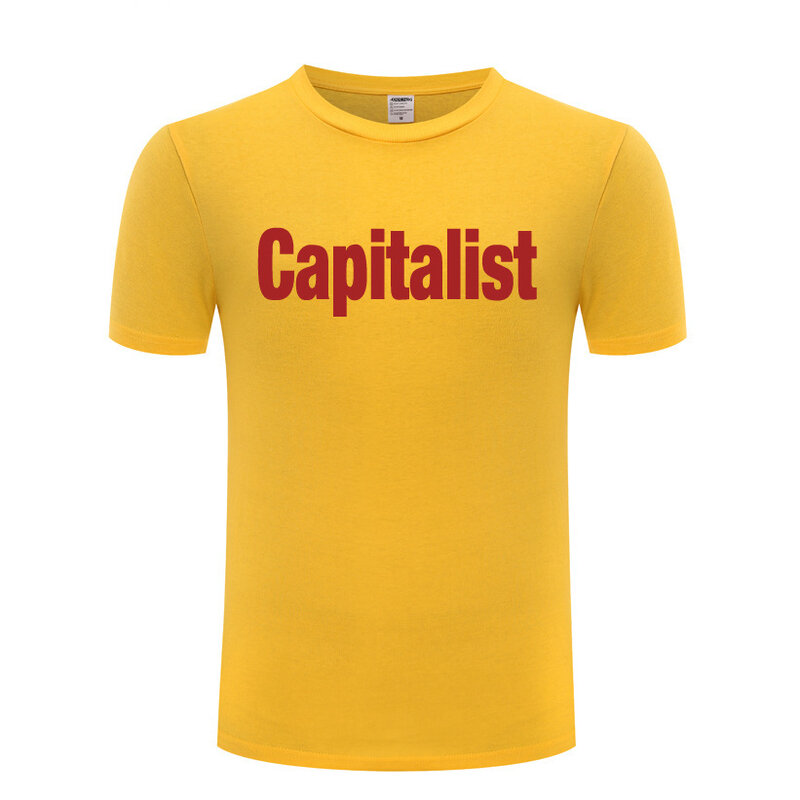 Engraçado capitalista kapitalist algodão t camisa impressão homem o-pescoço verão manga curta tshirts personalizado topos