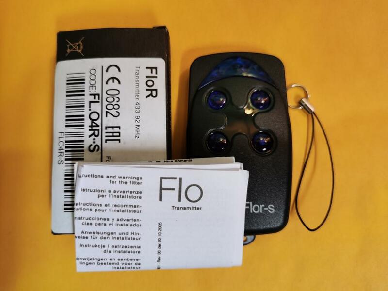 Control remoto Nice Flor-s Compatible con mando a distancia, 433mhz, barrera remota para puerta de garaje, Era Inti ONE ON2E, mando fob