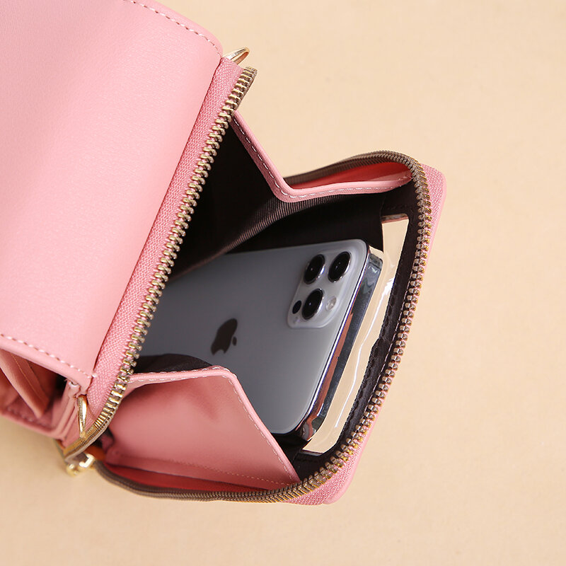 Женская сумка для телефона в Корейском стиле, прозрачный кошелек для сенсорного экрана смартфона, женская сумка-мессенджер из искусственно...
