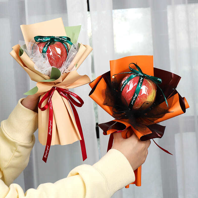 Natal maçã buquê papel de embrulho diy pacote de material artesanal conjunto véspera de natal presente criativo feminino professores decoração