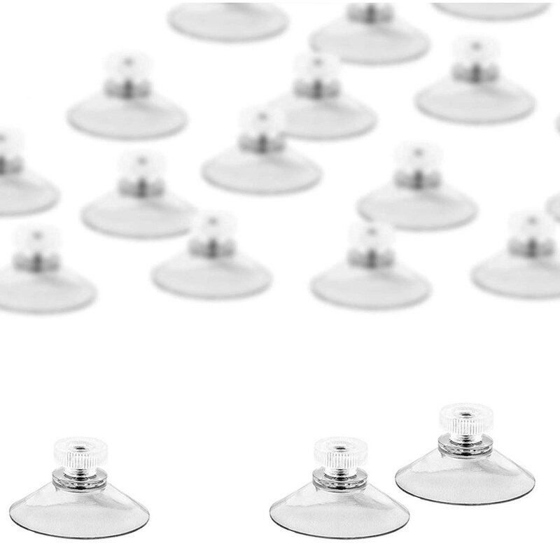 20pcs with M4 Thread 40mm Suction Cups, with Knurled Nut Clear for Kitchen  Suction Cups Mushroom Head Suckers Cup Button