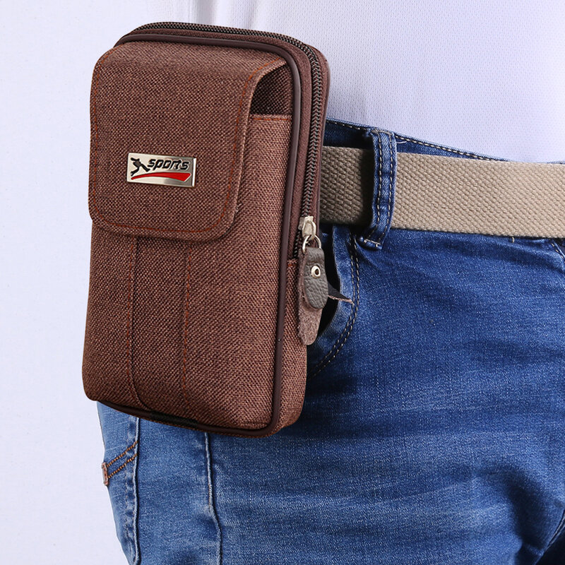 Moda multi-função masculina fanny cintura saco lona casual bolsa do telefone móvel bolso masculino viagem ao ar livre esportes cinto bum bolsa