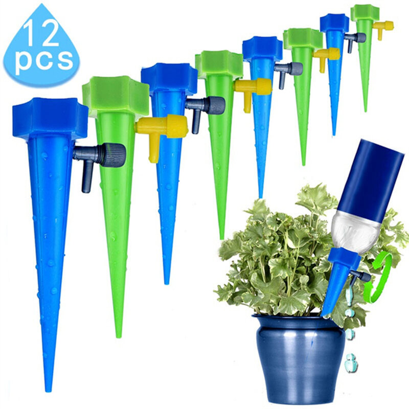 12 pces/6 pces kits de rega automática waterers irrigação por gotejamento planta interior rega dispositivo planta jardim gadgets criativo